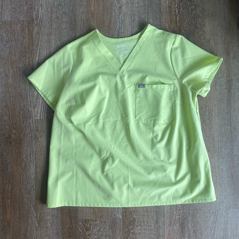Bright Green V-Neck Scrub Set
